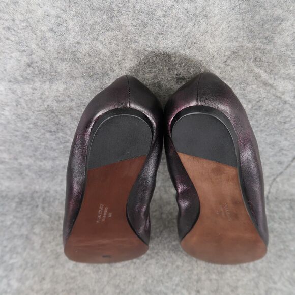 Vera Wang Shoes Womens 7.5 Ballet Flats Peep Toe Formal Wedding Purple Metallic - Picture 14 of 16